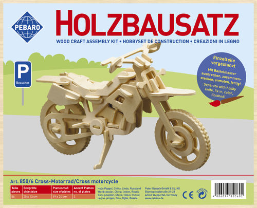 Holzbausatz Cross-Motorrad