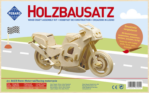 Holzbausatz Renn-Motorrad